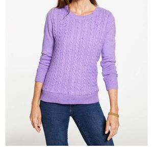 Talbots lilac Women's Purple Cable Knit Sweater